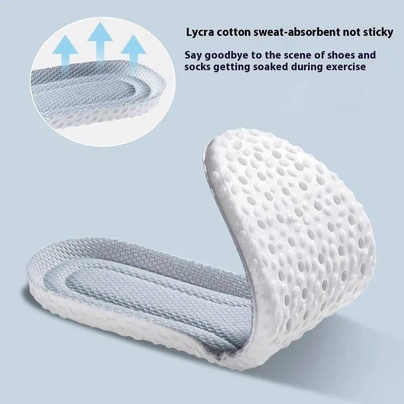 Grey trimmable deodorant sports insole made from PU foam on a white background.