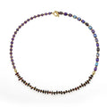 Handcrafted purple amethyst and garnet stone bracelet with geometric bead arrangement