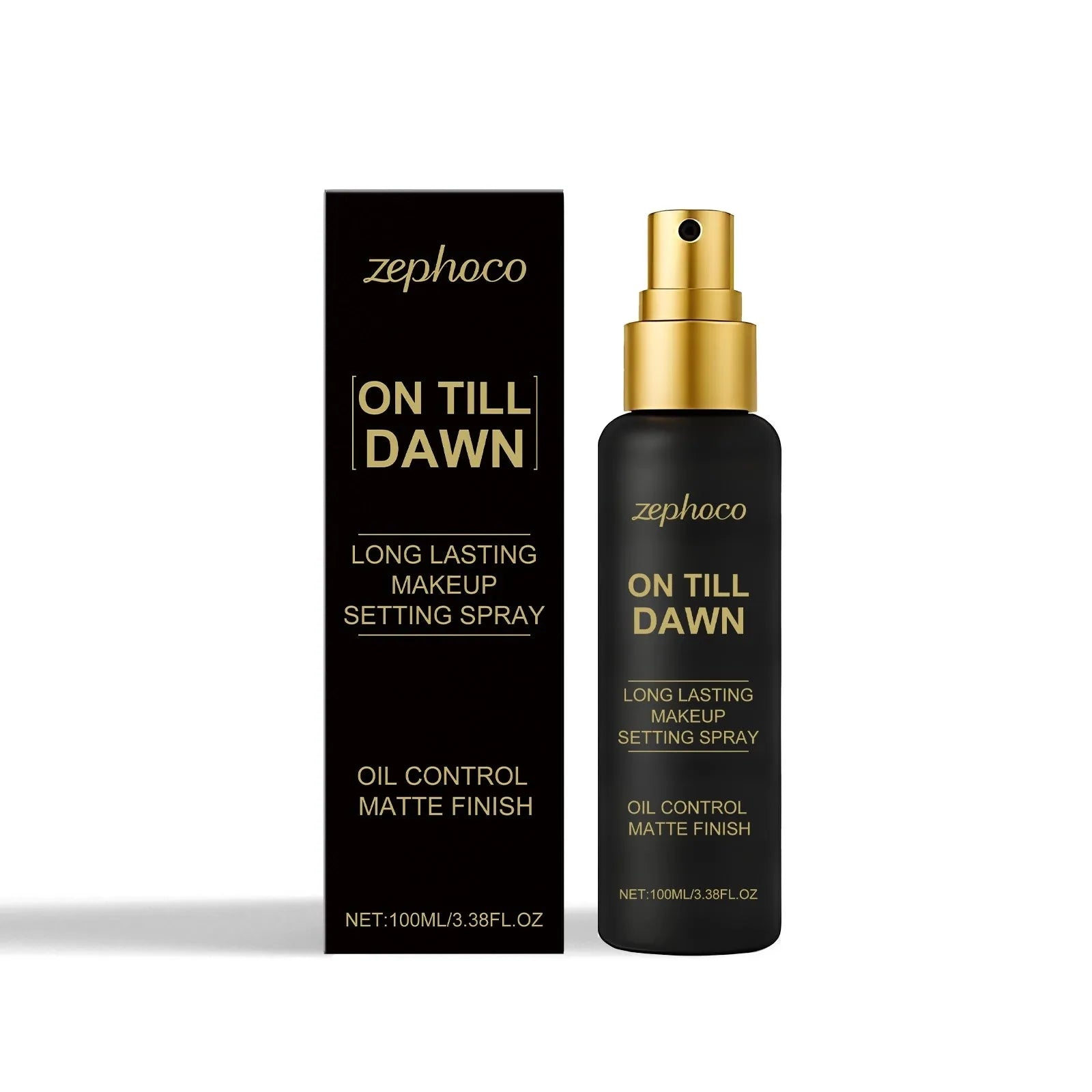 100ml clear bottle of long-lasting makeup setting spray for oil control.