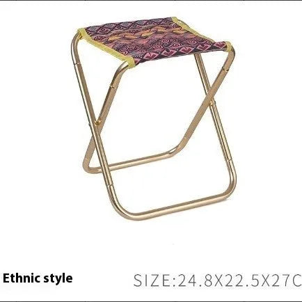 Black aluminium alloy folding stool in a folded and unfolded state.