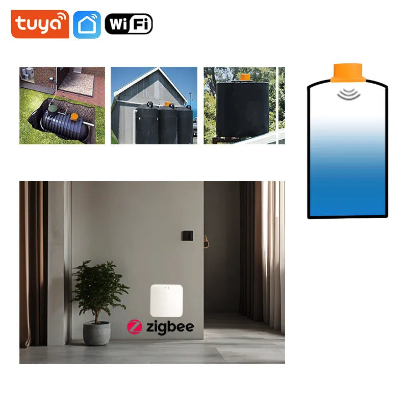 Moray ME201W wireless fluid level monitor with WIFI sensor for remote tank monitoring.