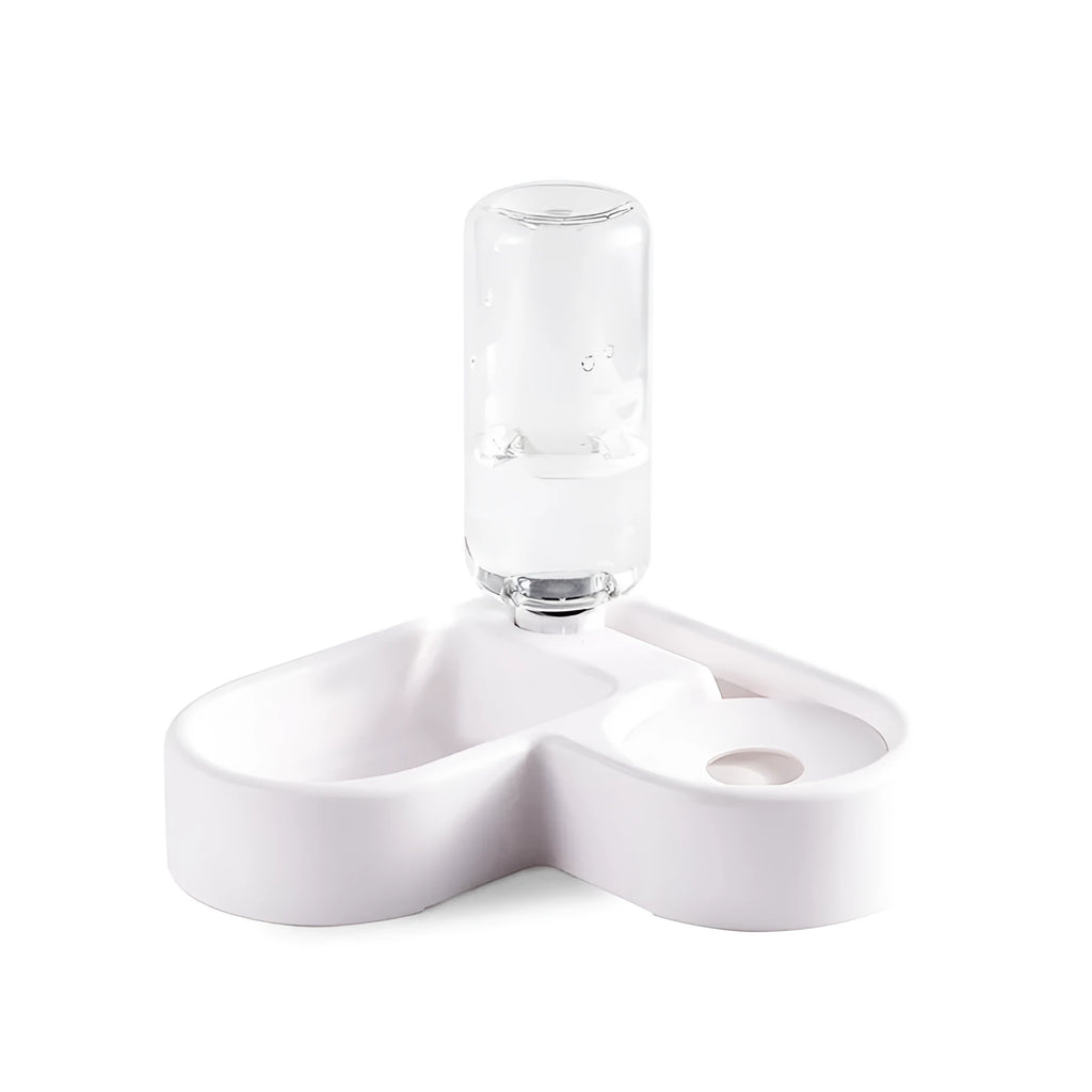 White automatic pet water fountain with flower pattern for cats and dogs