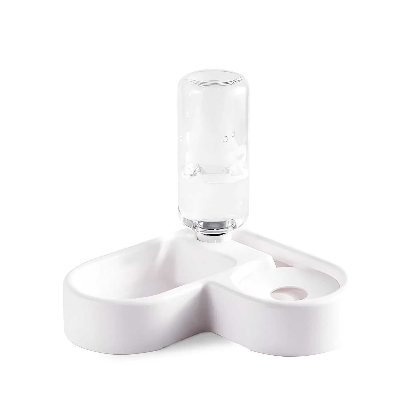 White automatic pet water fountain with flower pattern for cats and dogs