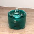 Grey automatic pet water fountain with USB cable and circulating water display