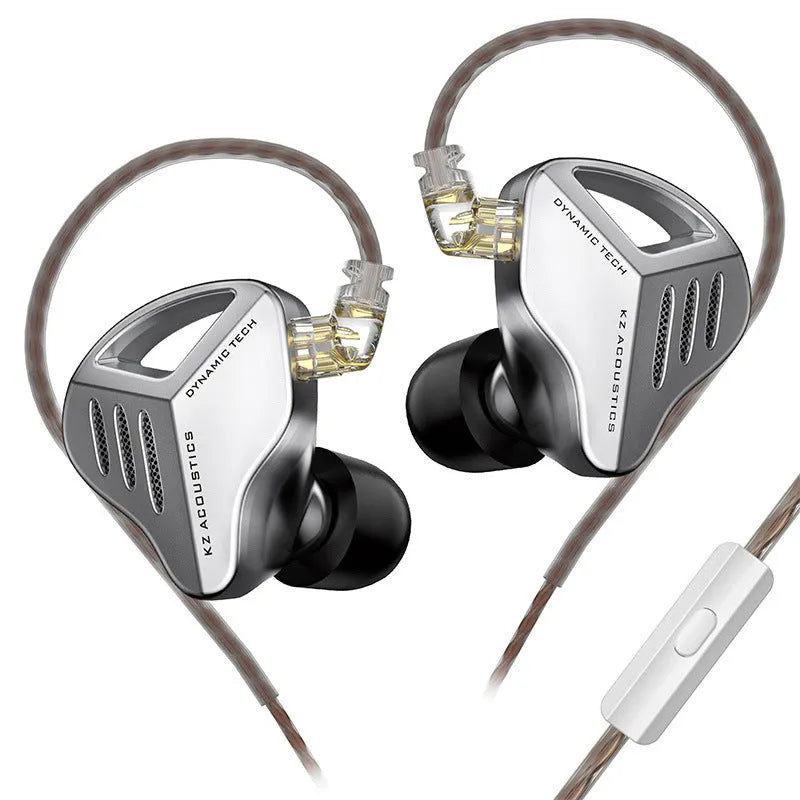 KZ ZAX in-ear headphones in black or silver blue with 3.5mm L-bend plug