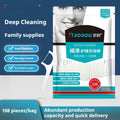Disposable plastic dental floss bags with independent packaging, showing 100 pack offer and 180 x 238 mm size.