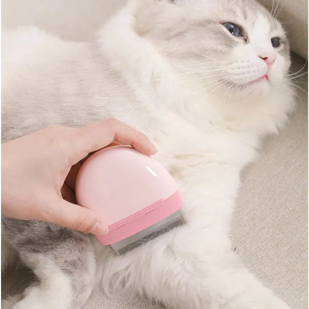 Cat hair comb plastic grooming tool to remove floating fur available in multiple colours