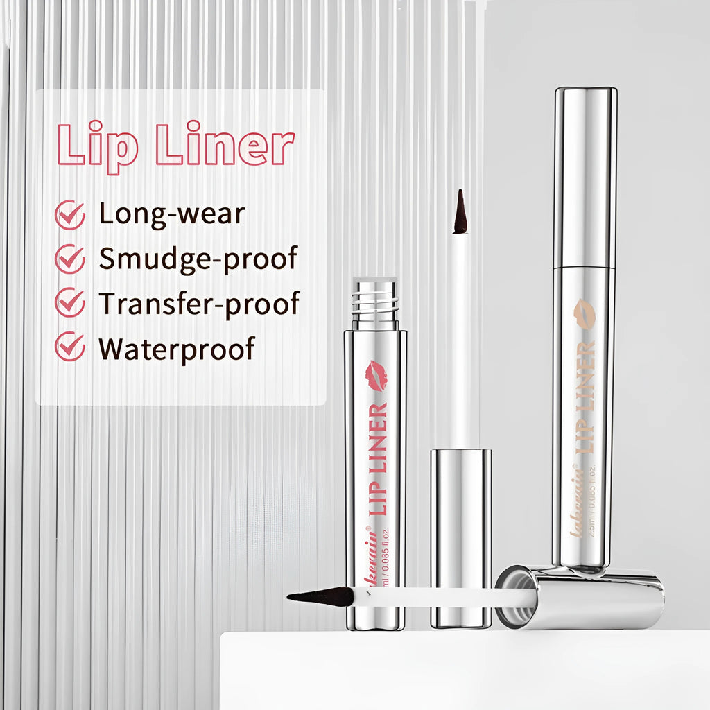 Matte finish lip liner pencil with pointed tip in multiple colour options
