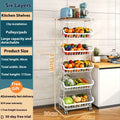 Black six-layer foldable floor storage rack with carbon steel frame