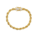 18K gold twist bracelet on a neutral background showing metallic finish and twist texture, three lengths available