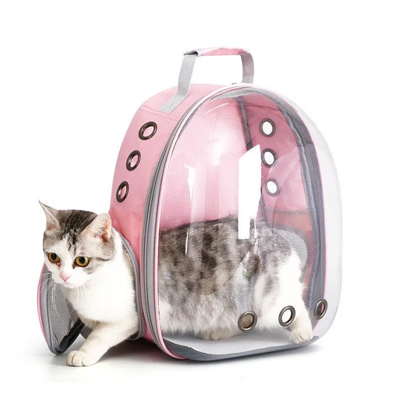 Medium-hard PC pet space bag with side opening in a solid colour, suitable for cats and small dogs.