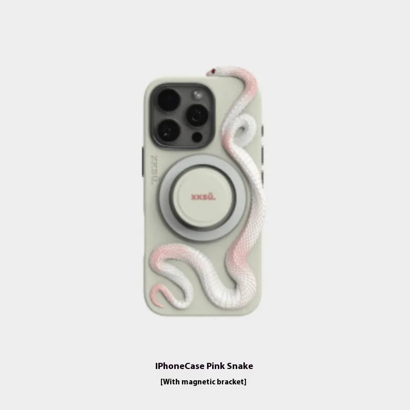 Leather full-coverage protective case for Apple iPhone models in pink, black, and white.
