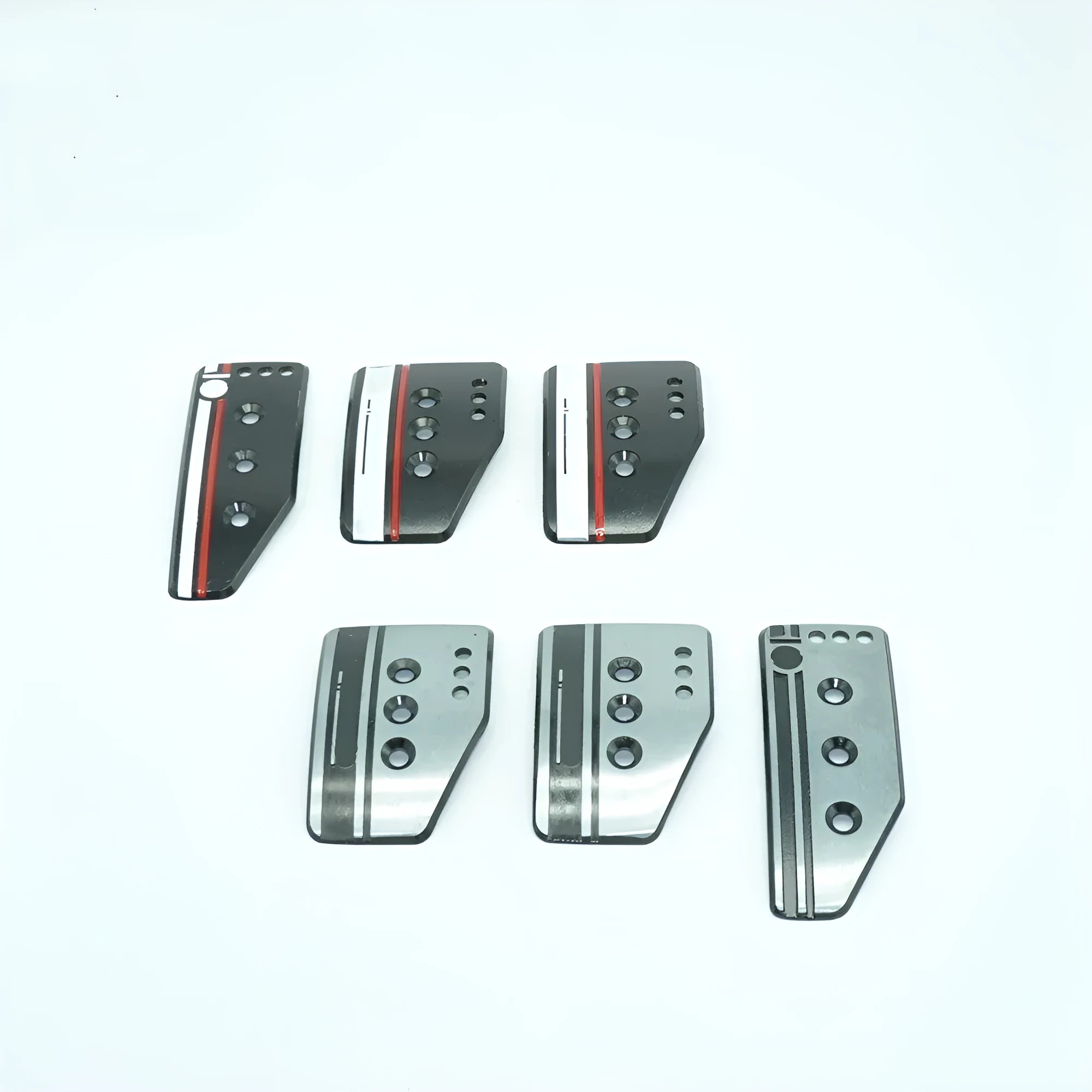 Aluminium alloy manual transmission car pedal set in grey or black with installation screws and nuts