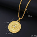 Geometric alloy pendant necklace with inlaid zircon detail in gold colour BY0349