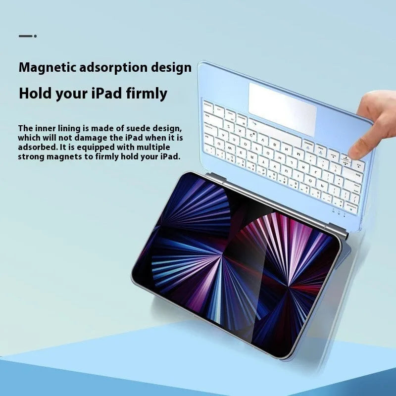 11-inch Bluetooth keyboard case for iPad with magnetic protective cover in five colour options