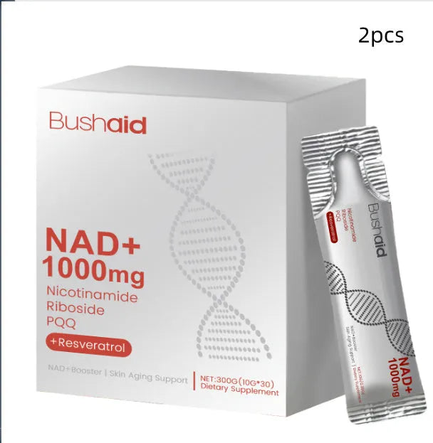 A box containing two bottles or sachets of anti-ageing dietary supplement drink, total weight 300g.