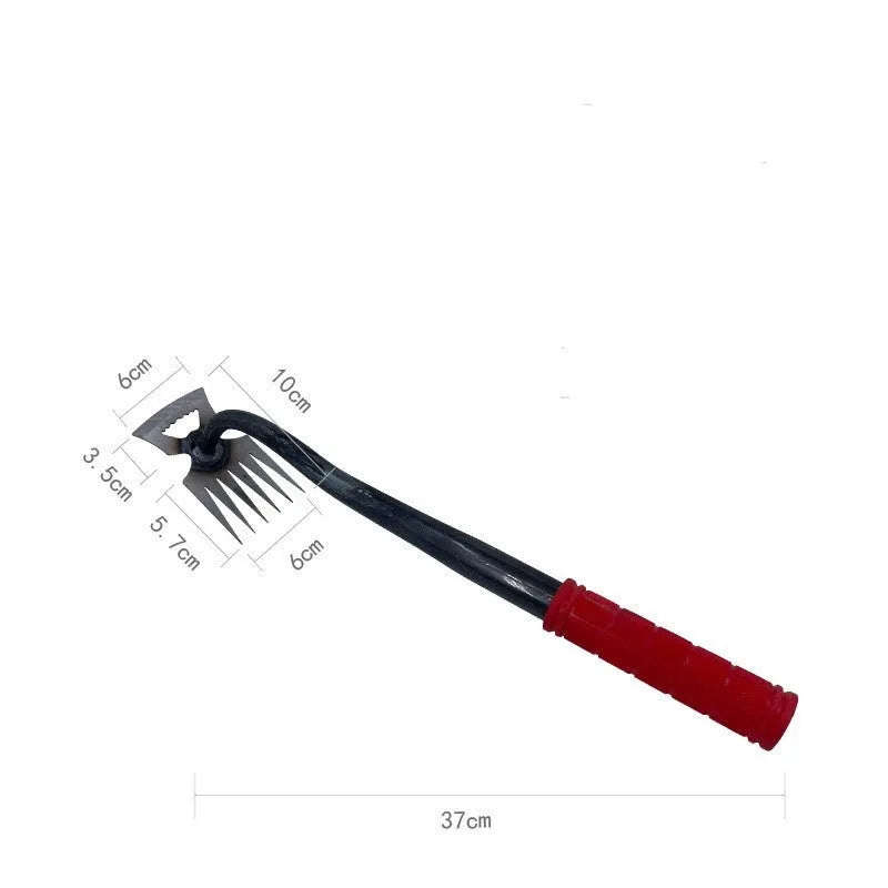 Multi-function dual-purpose gardening hoe rake tool with alloy steel construction