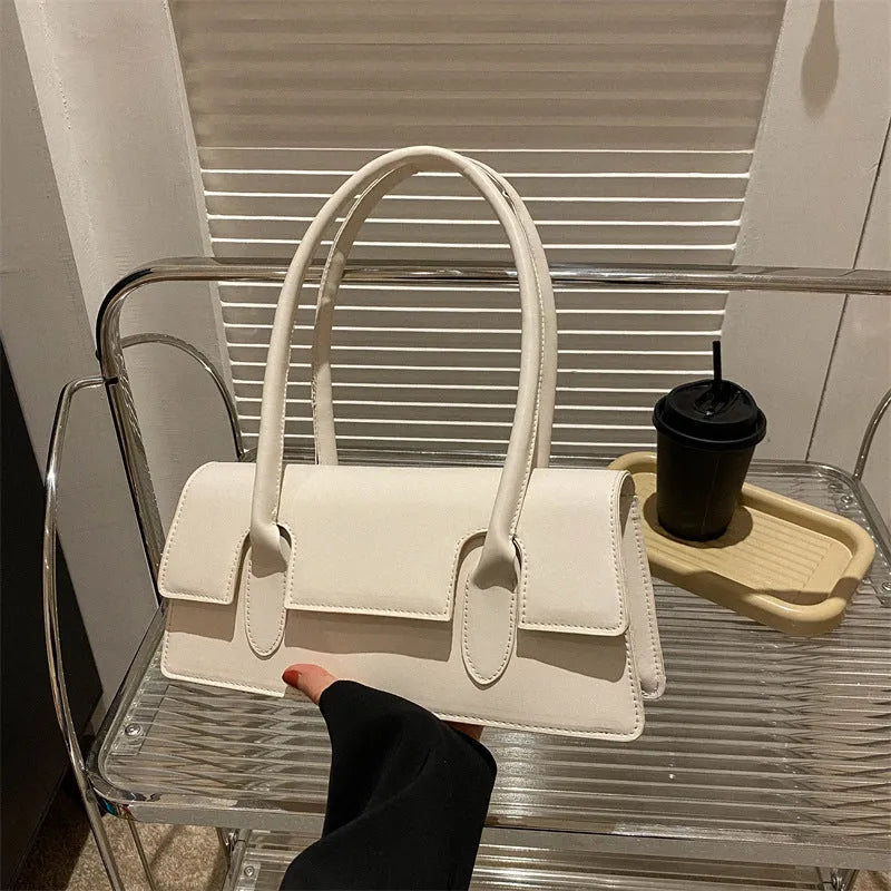 Women's small square PU shoulder bag with internal document pocket in four colour options