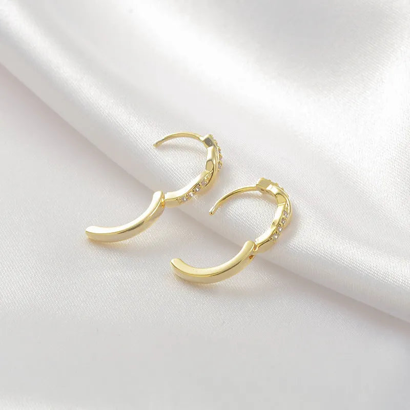 Geometric hemp rope interwoven earclip earrings in gold or silver finish