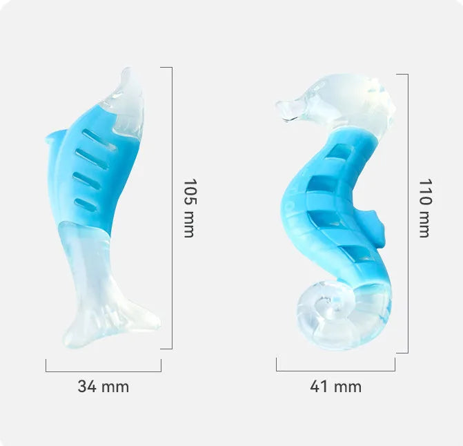 PU nylon seahorse and tuna dog chew toys for puppy teething