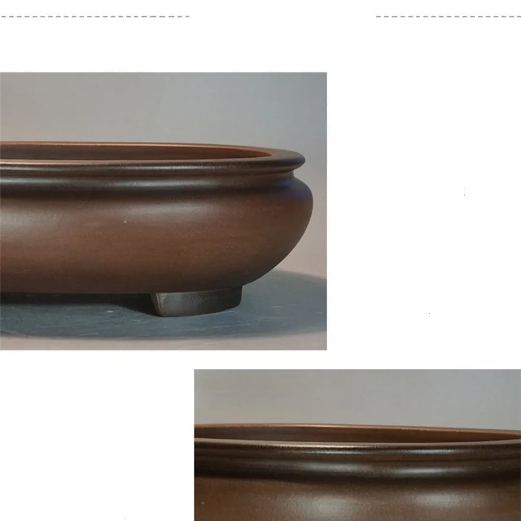 Handmade classical purple sand flowerpot measuring 58x47x18cm for indoor desktop gardening