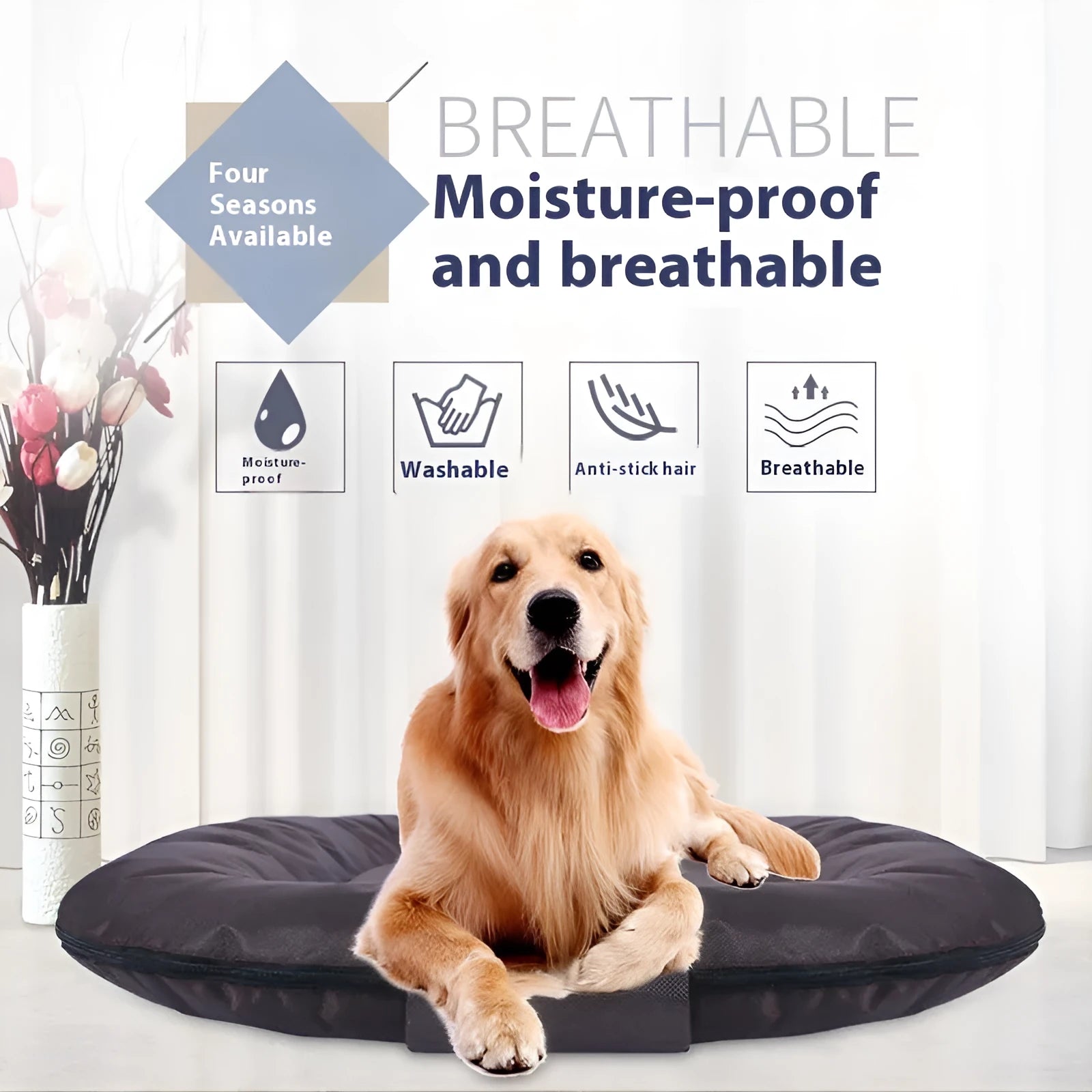 Small removable and washable dog mattress with Oxford cloth cover.