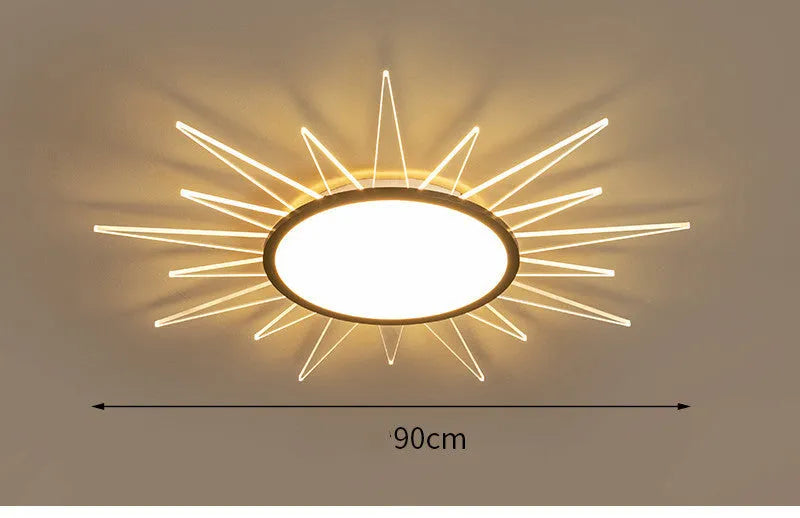 Modern round aluminium LED ceiling lamp with remote control dimming in multiple size options