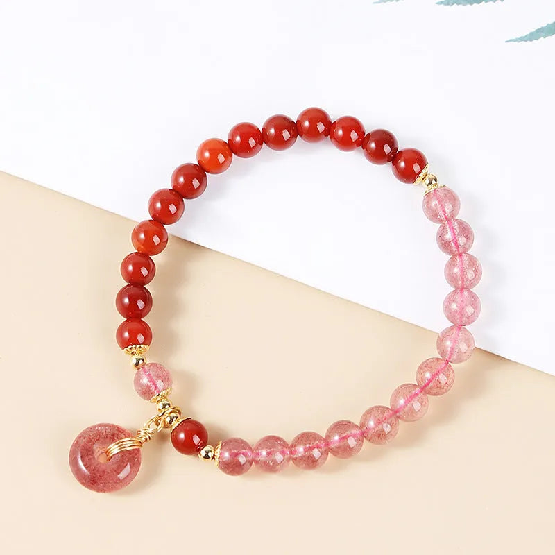 Green jade crystal bracelet with Chinese design handmade for women