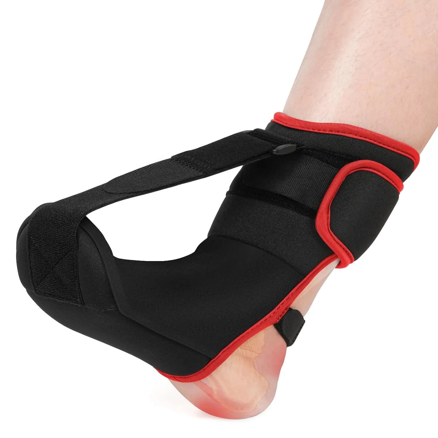 Adjustable neoprene foot dropping night splint unisex black and gray with stretch strap