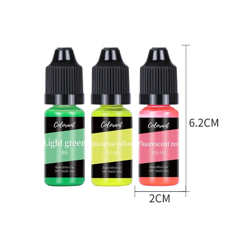 Set of 30 small bottles of candle and soap dye concentrate in various colours