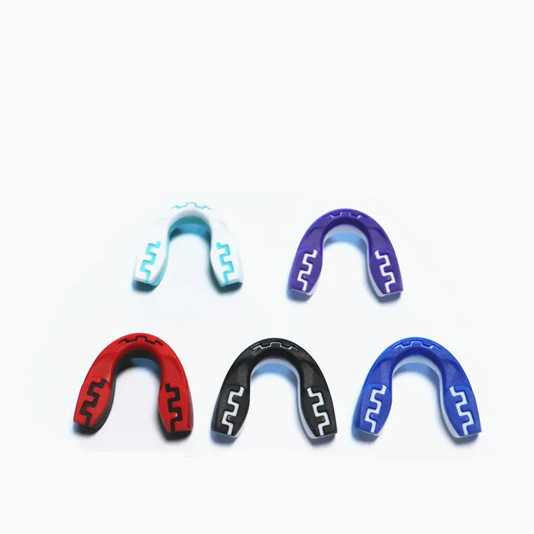 Adult boxing mouthguard with printed teeth design for martial arts and combat sports protection