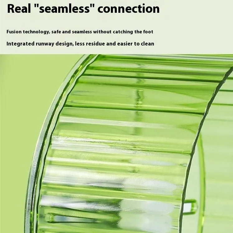 21cm diameter plastic parrot running wheel toy in transparent colour option for cage exercise.