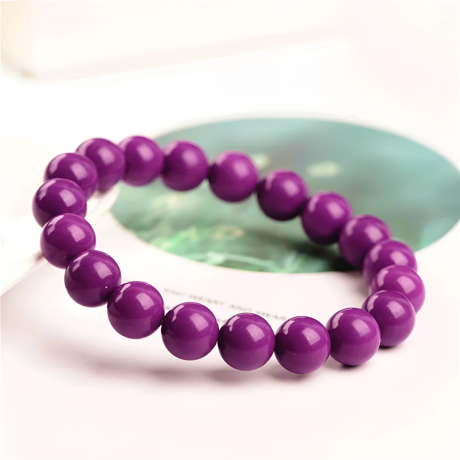 Purple mica crystal bracelet with polished 5A grade stones in single circle design