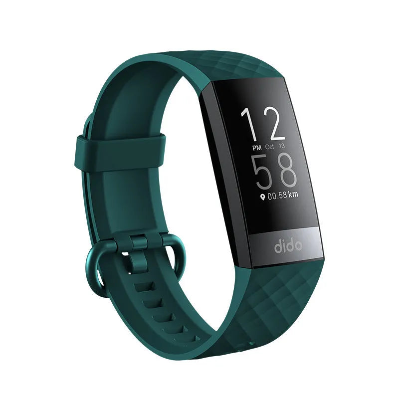 Y6 Black smart bracelet for blood pressure and ECG monitoring on a wrist, showing 1.1-inch screen.