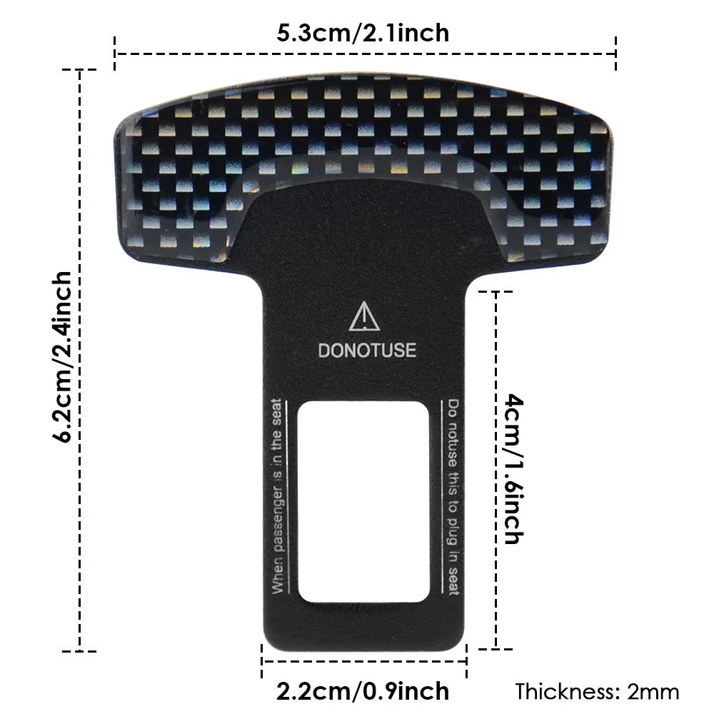 Aluminium alloy keychain bottle opener with frosted carbon fibre finish on a 2.1cm lock tongue buckle.