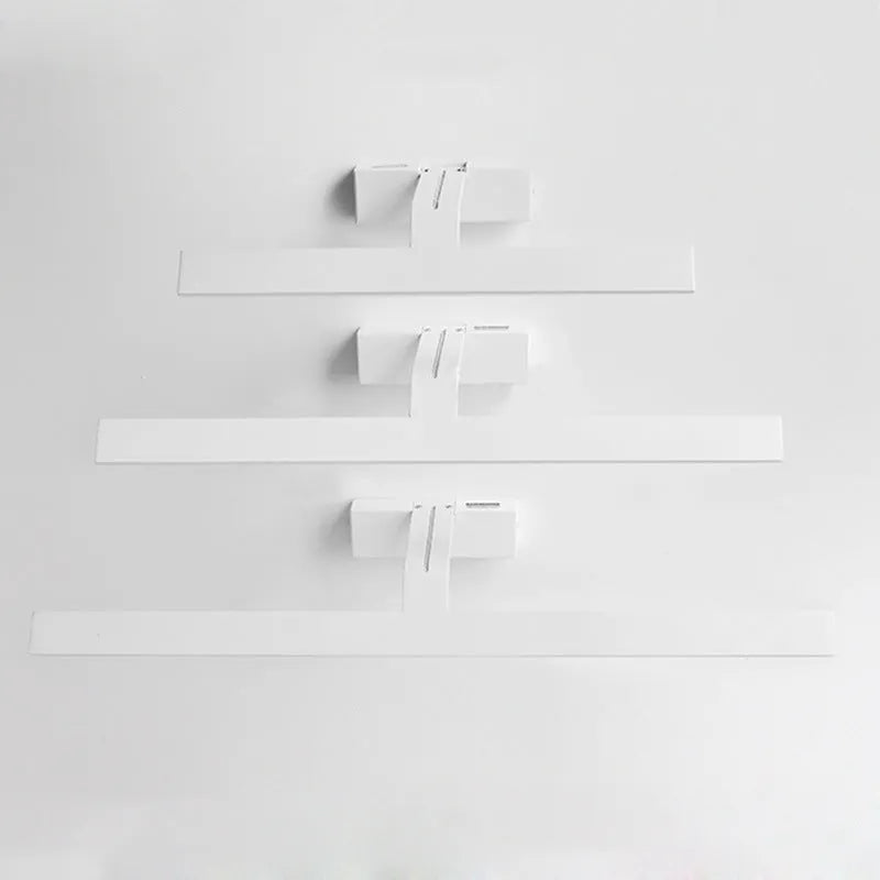 White LED mirror headlight for bathroom with positive white, warm white, and tri-colour dimmable lighting options.