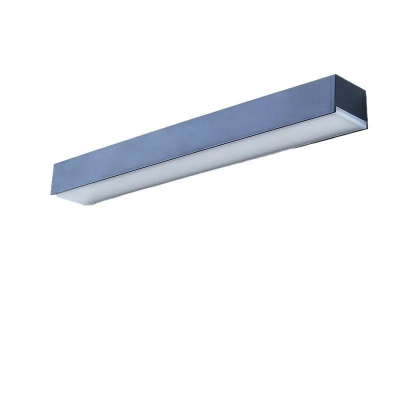 Black ABS plastic solar-powered outdoor wall strip light with IP65 rating.