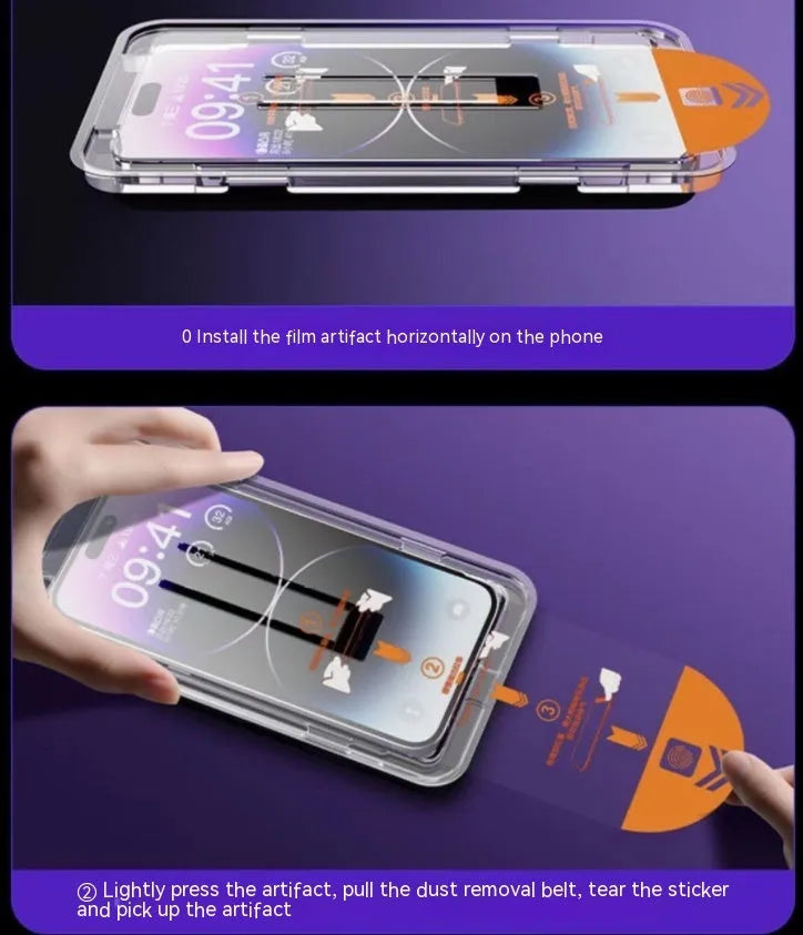 iPhone tempered glass screen protector with privacy filter and anti-glare features