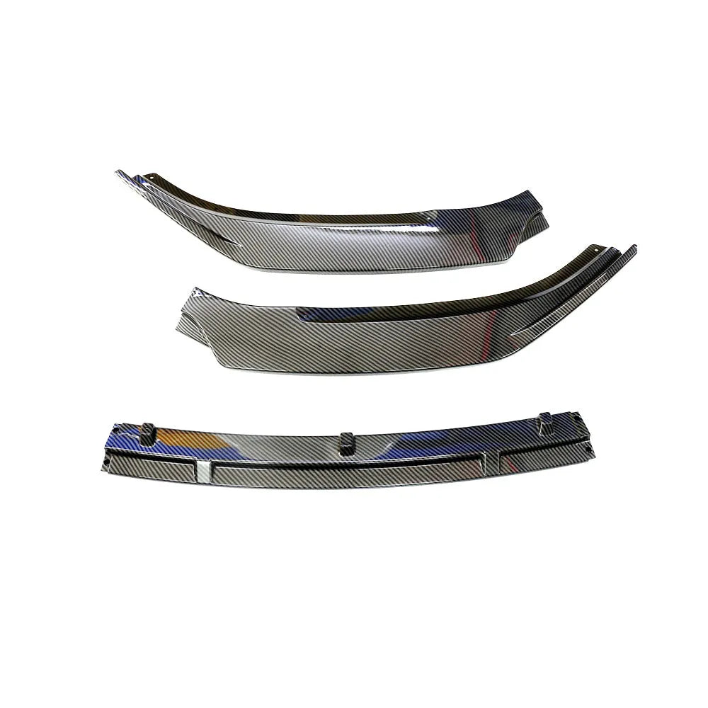 M10 three-section front splitter for VW Golf Mk7 in carbon fibre braze pattern finish