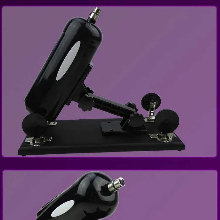Purple, black, and pink automatic telescopic thrusting sex toy for women