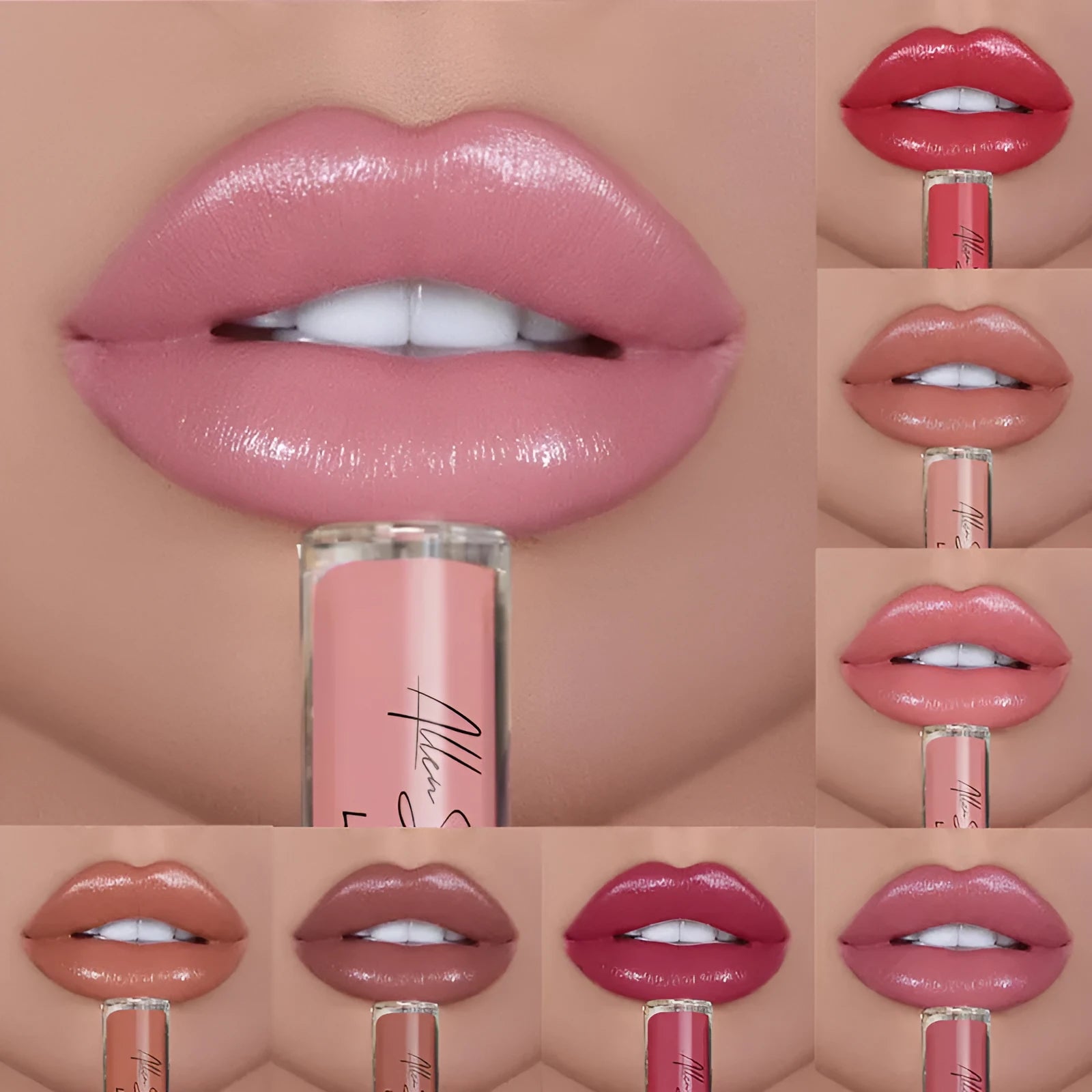 Silky cream texture lip gloss lipstick mineral lip glaze with glossy shine, available in multiple colours