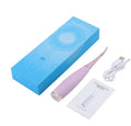 Pink and blue waterproof electric dental calculus remover tool on a white background