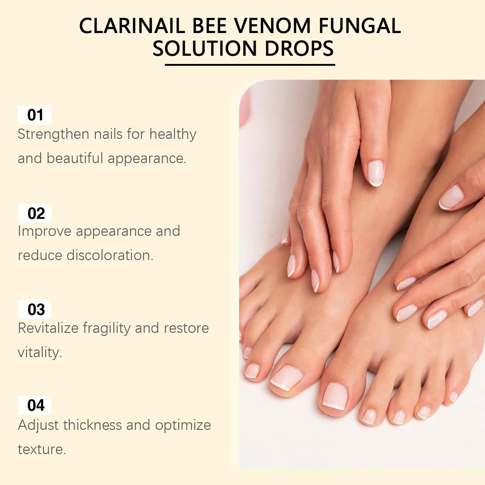 50ml bottle of nail fungus care solution with bee venom and peppermint oil formula