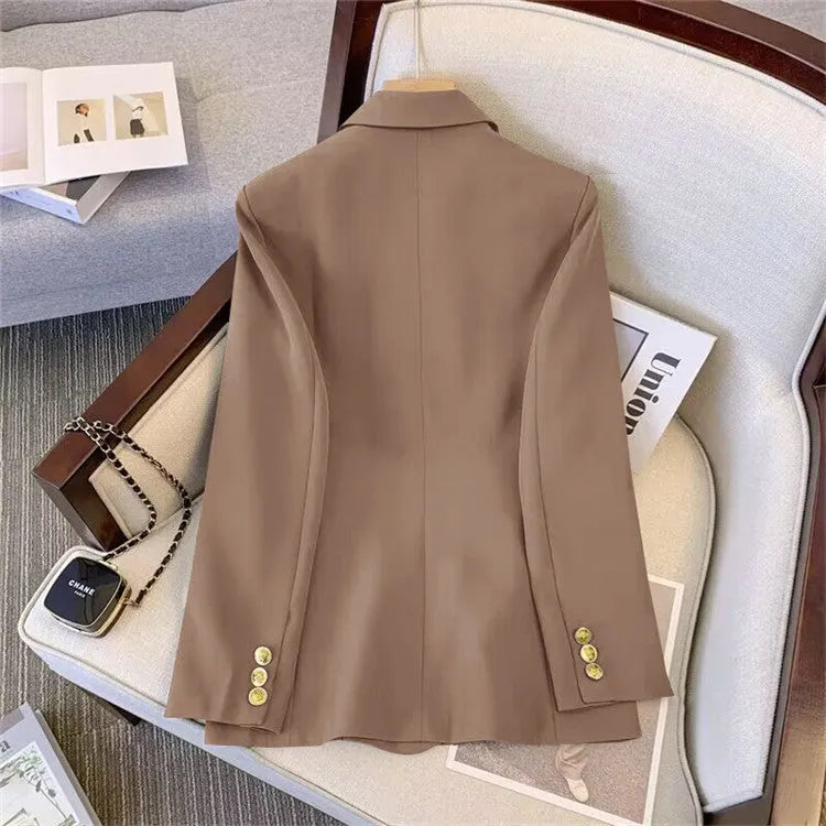 Women's loose-fit polyester blouse in black with regular sleeves and 50cm length