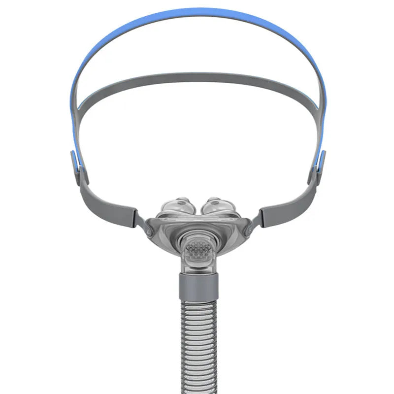 Ventilator nasal mask accessory set with plastic nose pad, silicone cushion, and headband