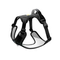 Adjustable dog harness with attached leash in avocado green colour showing chest strap design