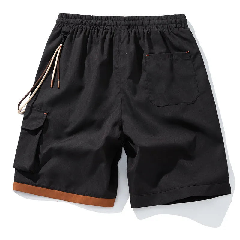Men's plus size bamboo fibre sports shorts in loose fit with elastic waistband