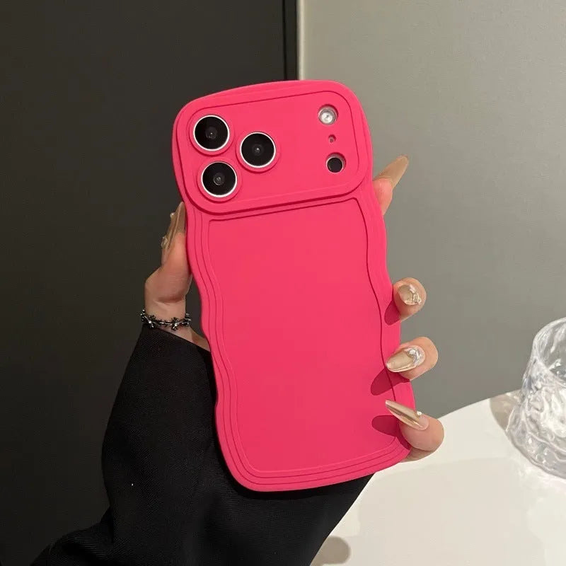 Antique white liquid big wave TPU phone case with embossed texture for iPhone