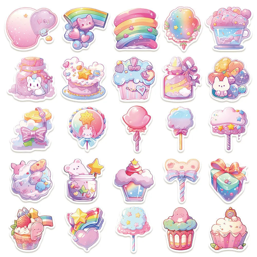 Cute fresh candy small object decorative waterproof stickers measuring 4-7cm