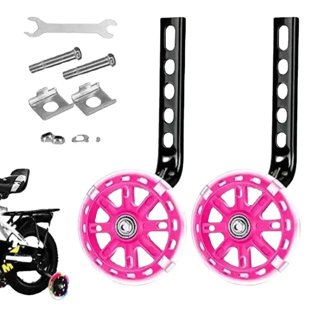 Children's bicycle stabiliser wheels kit with metal training wheels and universal bracket for 12-20 inch bikes